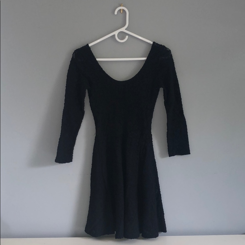 Abercrombie Women’s Black Lace Skater Dress - S
